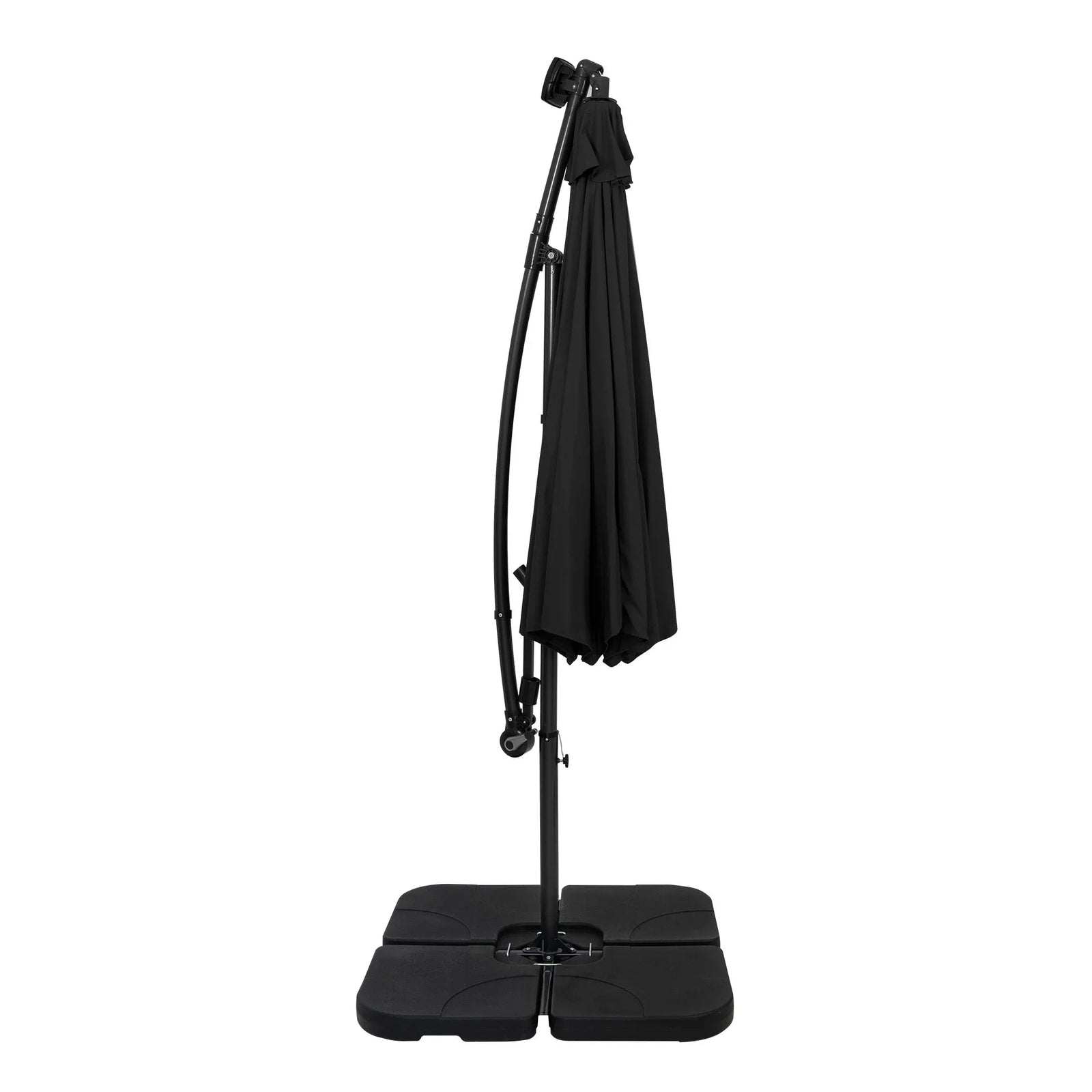Led Cantilever Parasol 3m With Square Base | Black