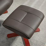 Reclining Armchair With Footstool And Adjustable Backrest | One Size | Brown