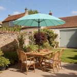 2m Shanghai Garden Parasol Umbrella, Outdoor Sun Shade | Turquoise