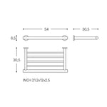 Towel Rack 54cm, 10kg Resistance Polished Silver, Architect S+ Collection