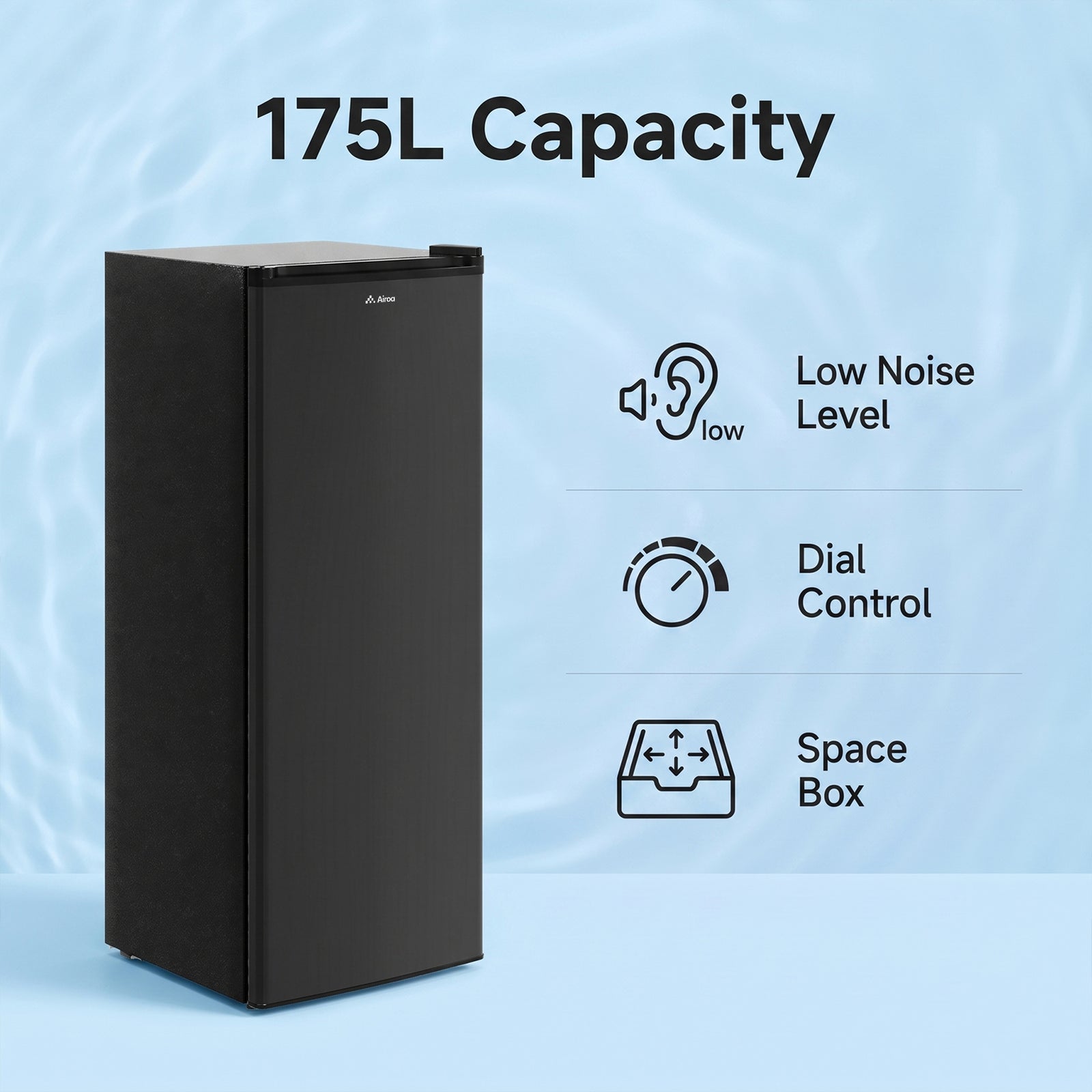Breeins 175l Black Upright Freezer