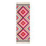 Manila Handwoven Diamond Kilim Wool Rug | 200cm | Orange & Black
