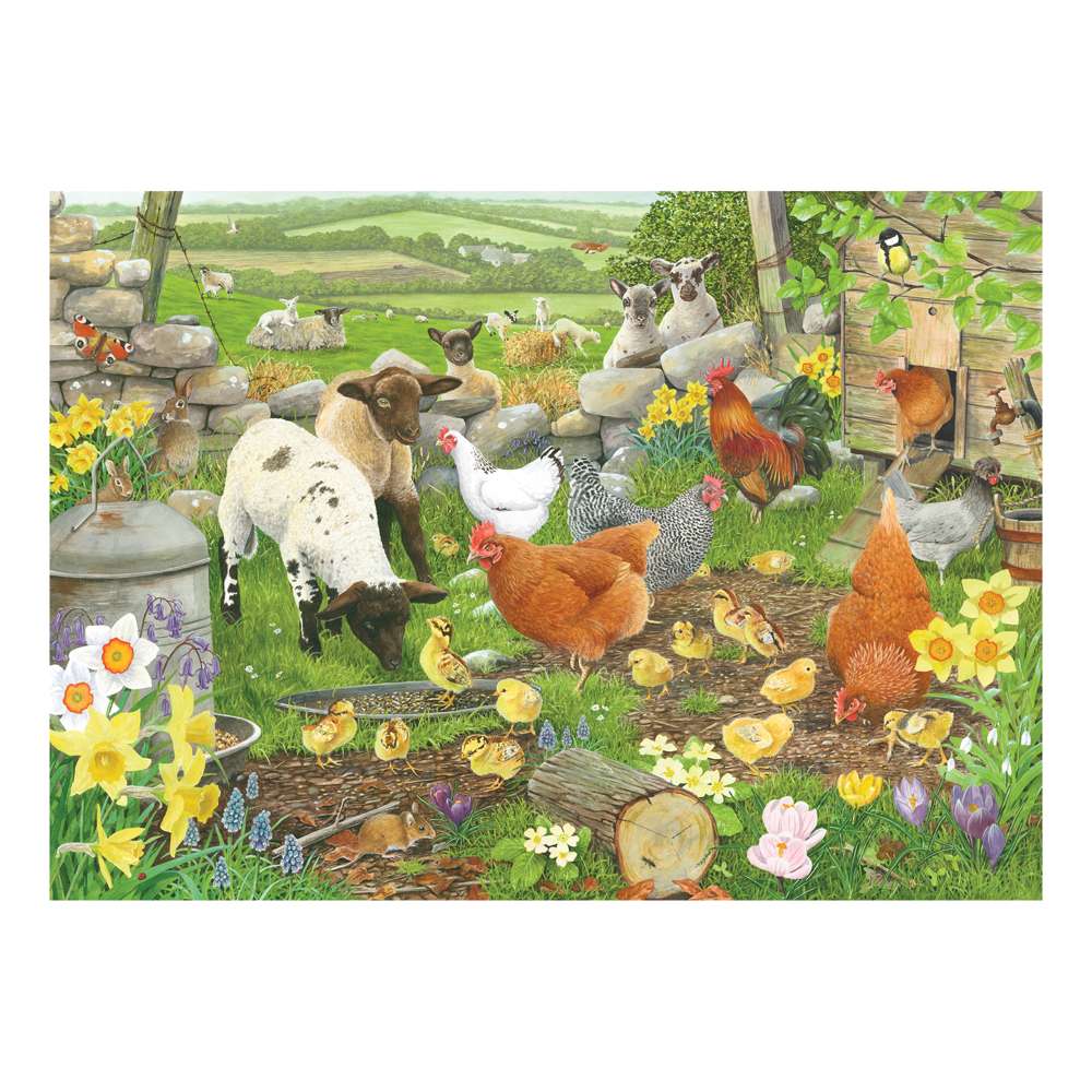 Spring Chickens Big 500 Piece Jigsaw Puzzle