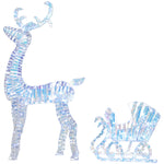 Lighted Christmas Reindeer With Sleigh, Waterproof Holiday Decor