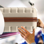 56x45x25cm Large Cabin Carry On Case - Overhead Luggage Suitcase - 4 Spinner Wheels - Abs Shell | 56 x 45 x 25cm | Cream