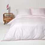 Egyptian Cotton Stripe Duvet Cover With Pillowcase, 330 Tc | European Single | Dusky Pink