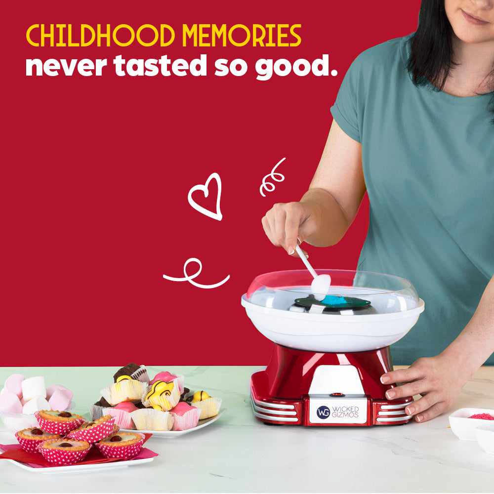 Wicked Gizmos Retro Candy Floss Maker Cotton Candy Machine With Accessories