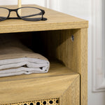 Set Of 1/2 Nightstand Rattan Bedside Table With Cabinet | Set of 2 | Natura