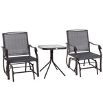 3 Pcs Outdoor Sling Fabric Rocking Glider Chair W/ Table Set