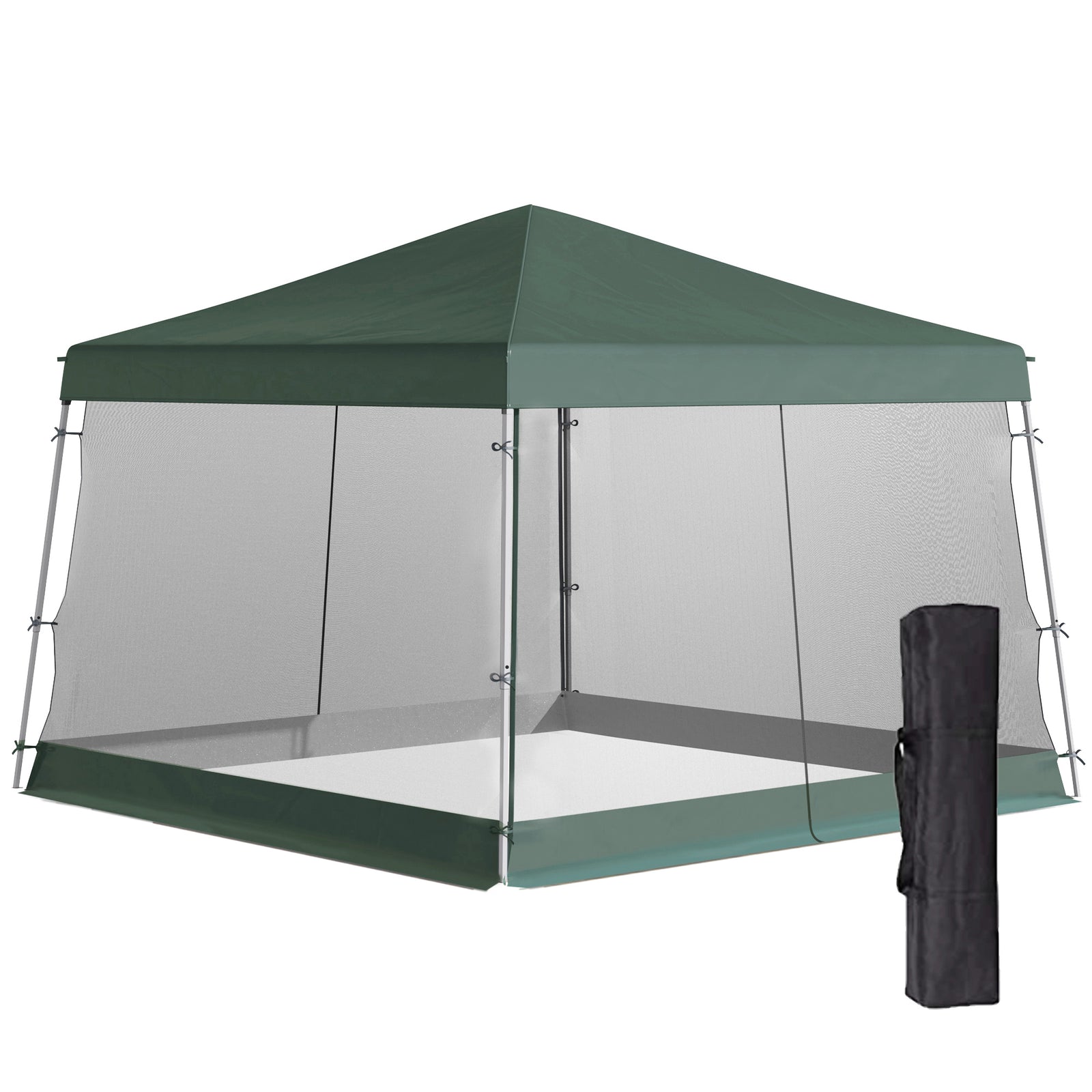 Outdoor Pop-up Gazebo, 3.5x3.5m, Mesh Sides