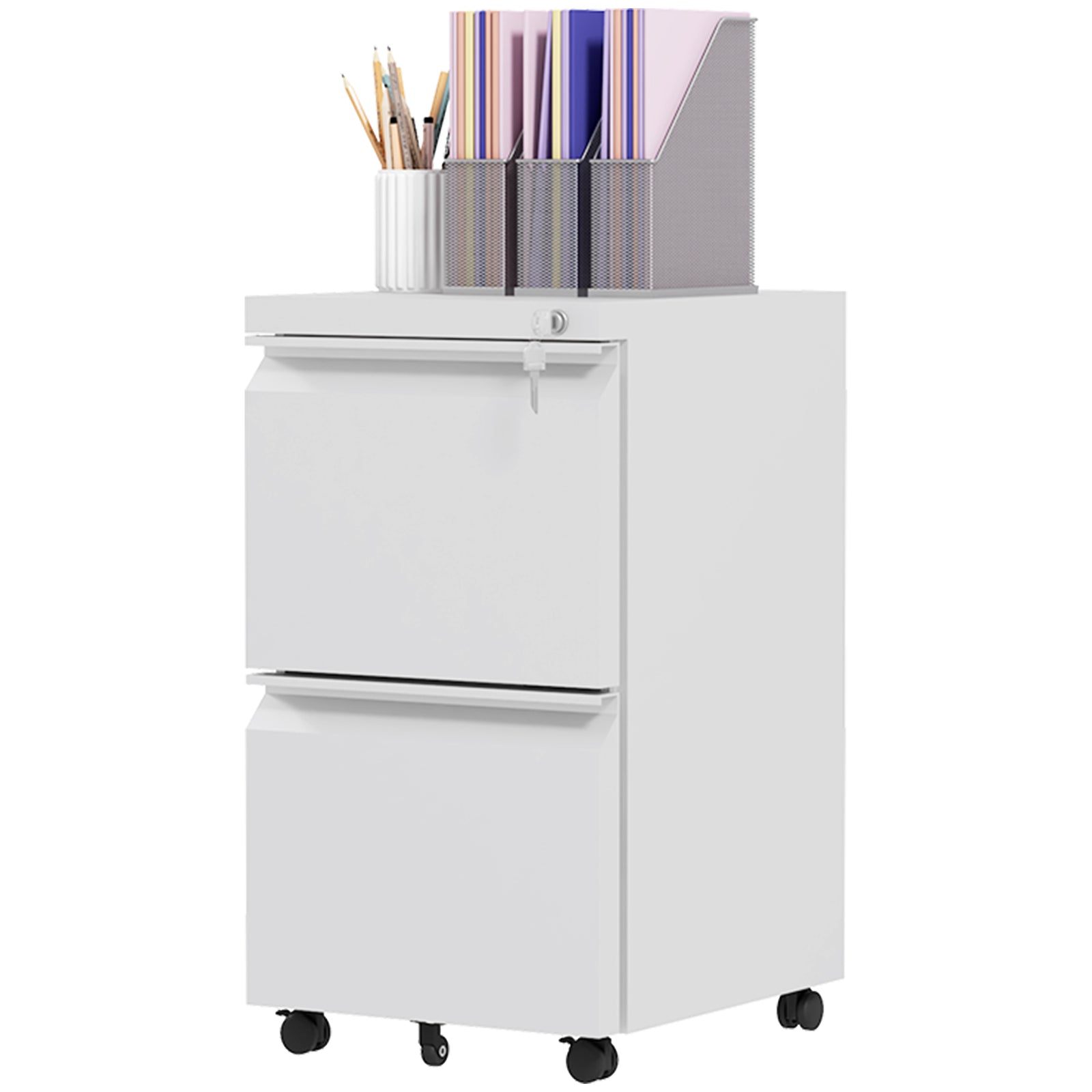 Steel File Cabinet With Lock Hanging Bar For Letter A4 | One Size | White