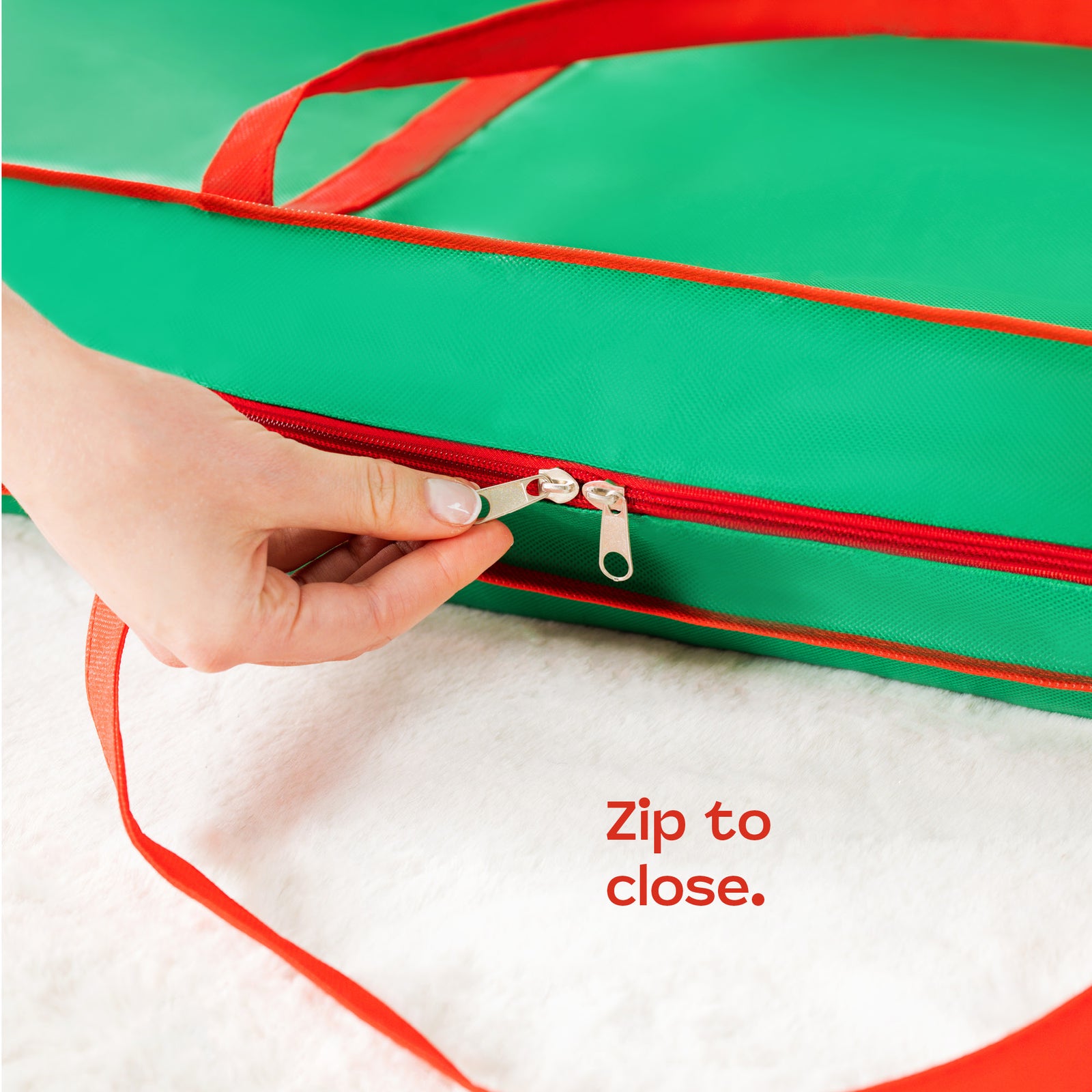 Wrapping Paper Organiser Bag Green With Pocket And Zip Top