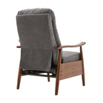 Manual Recliner Armchair Upholstered Lounge Chair With Adjustable Backrest & Footrest