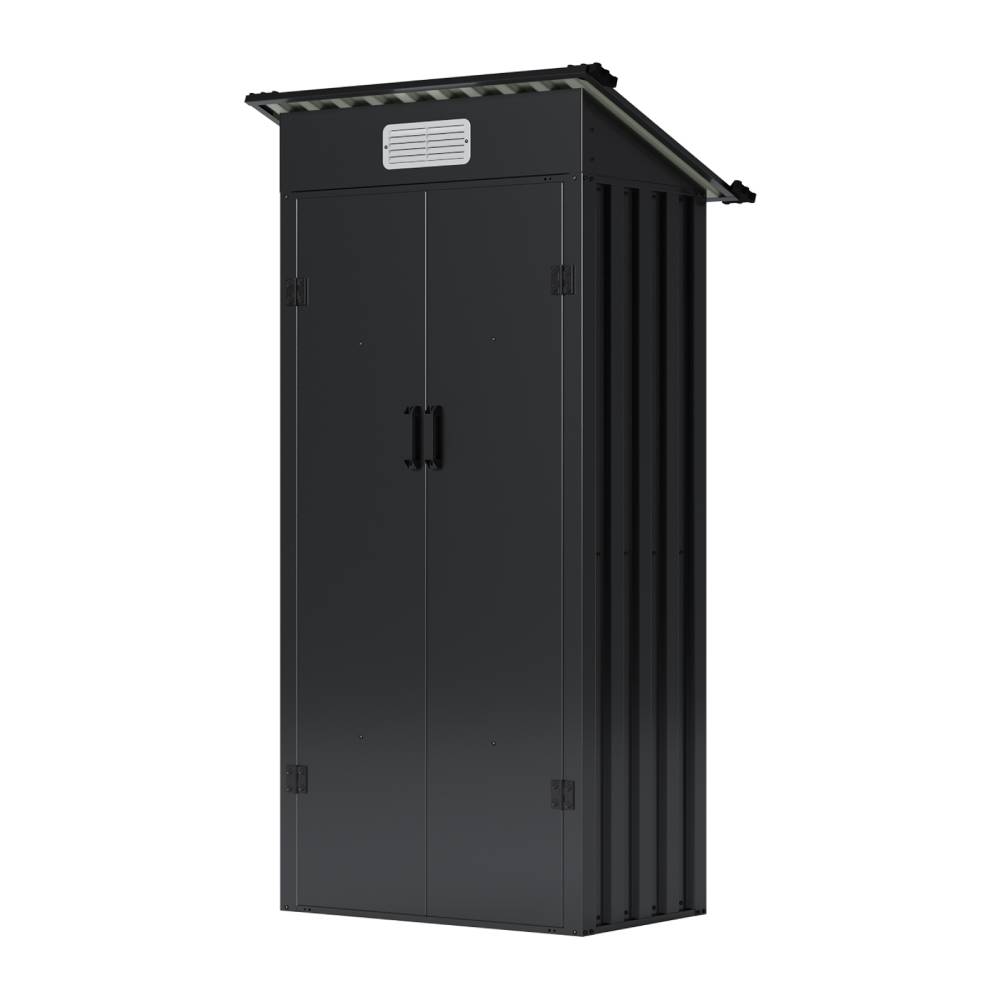 3x2ft Outdoor Metal Garden Storage Shed Small Garden Shed | Black