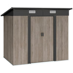7x4ft Outdoor Metal Storage Shed, Grey