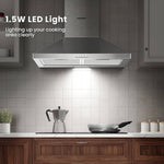 3-speed Stainless Steel Wall Mounted Chimney Range Hood With Led Light