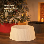 Faux Rattan Tree Skirt Black Snap Together 65cm Diameter