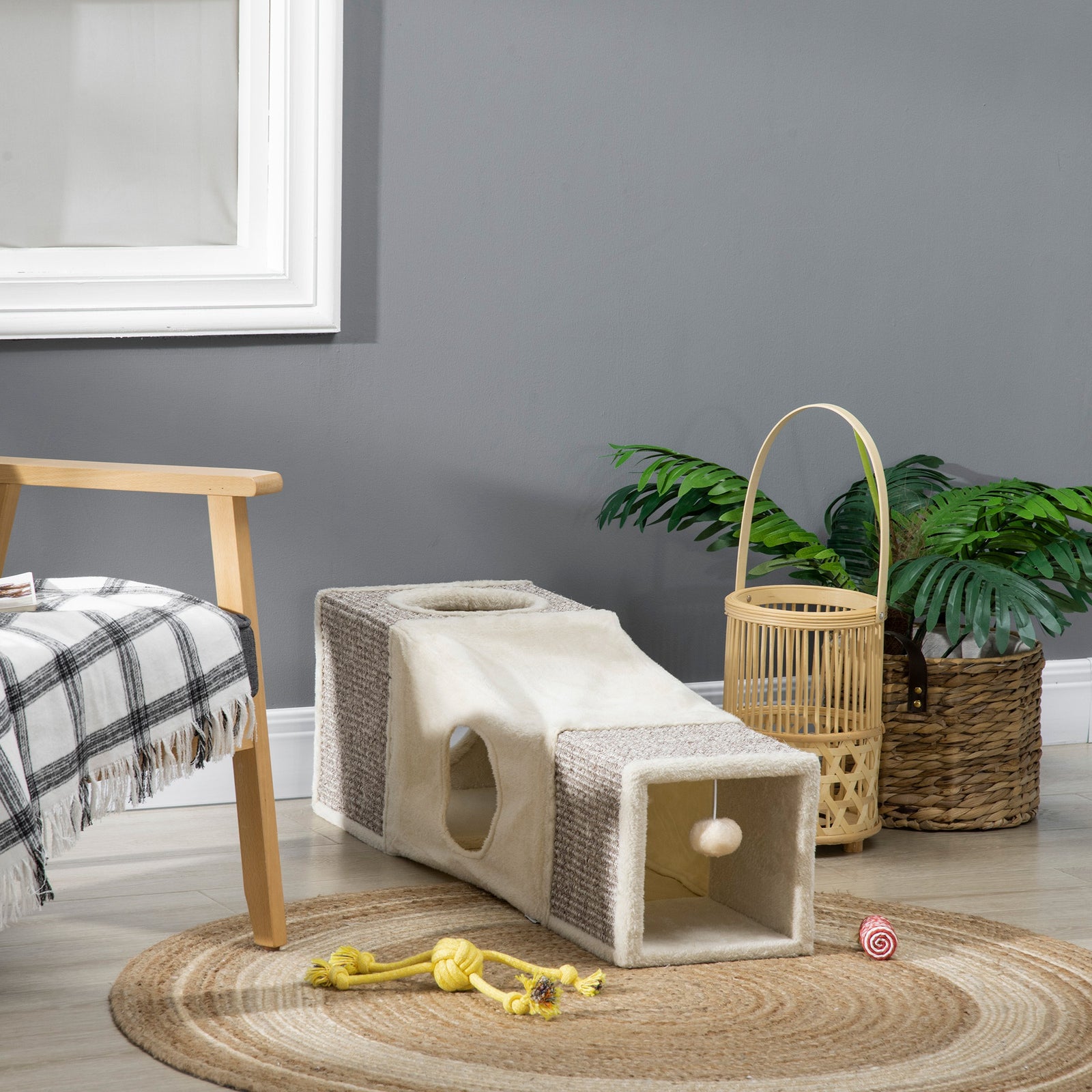 PawHut Cat Tunnel, Cat Play Tube For Indoor Kittens, Puppies, Rabbits