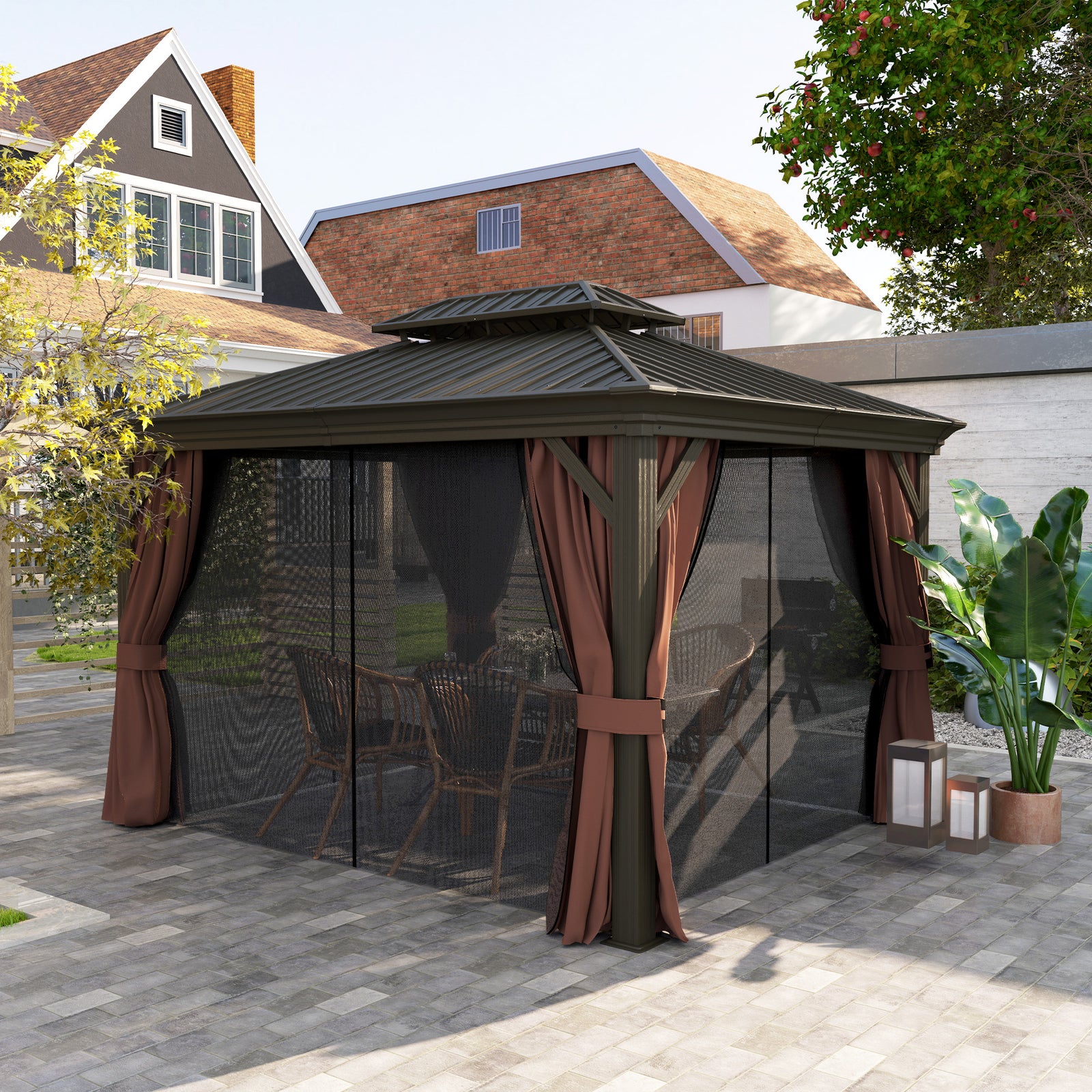 3x3.7m Outdoor Hardtop Gazebo
