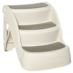 Foldable Pet Stairs 3 Steps With Non-slip Mats For Small Dogs | Cream