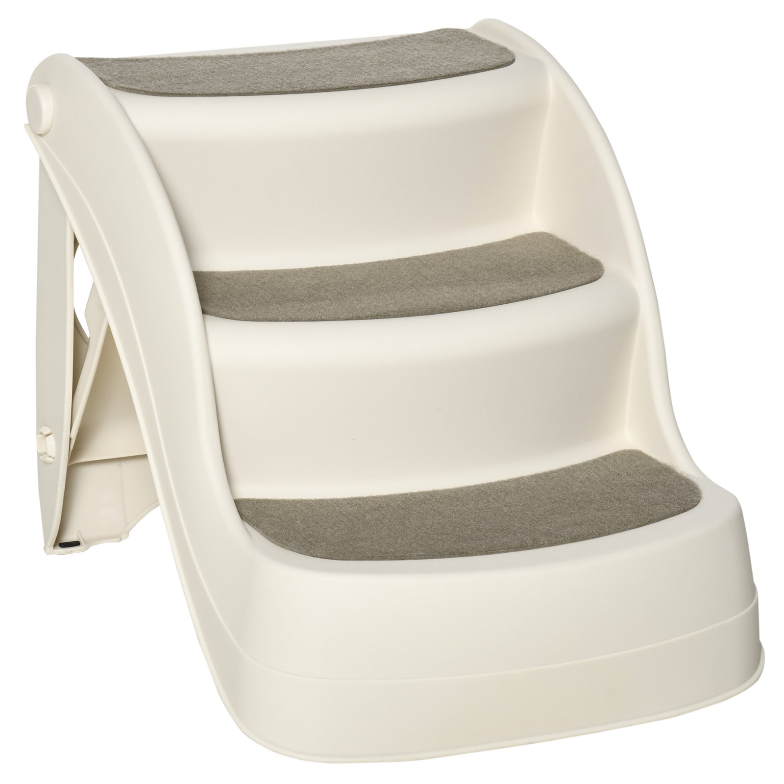 Foldable Pet Stairs 3 Steps With Non-slip Mats For Small Dogs | Cream