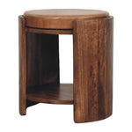 Solid Wood Savoy Leather Stool