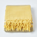 Cotton Morocco Striped Throw | 225cm x 255cm | Yellow