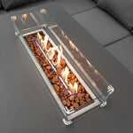 MonsterShop Aluminium 7 Seater Garden Furniture Set With Fire Pit