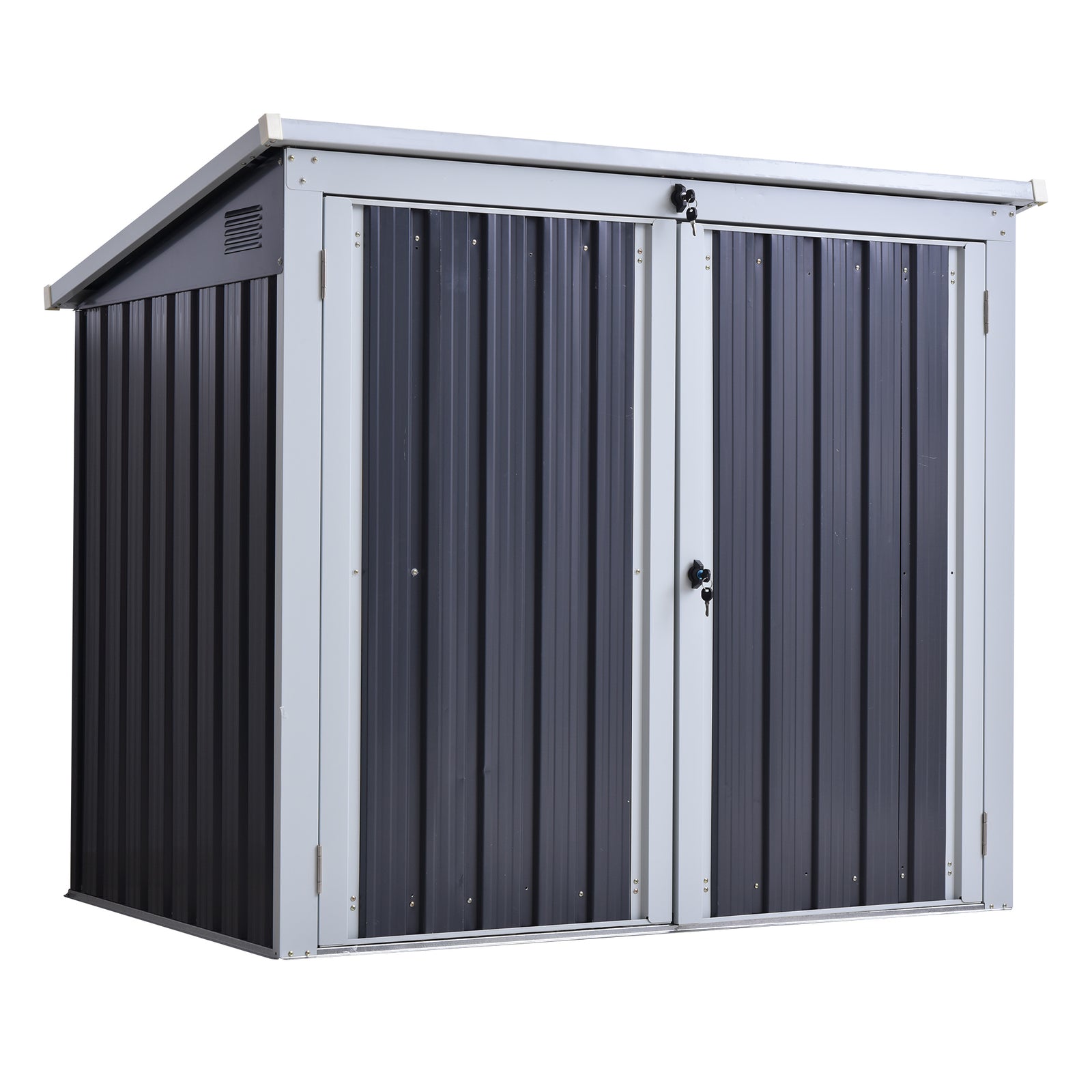 5ft X 3ft 2-bin Corrugated Steel Storage Shed