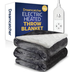 Sherpa Fleece Electric Heated Throw Over Blanket Double Polyester 160cm X 120cm | L | Grey