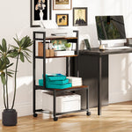 4-tier Mobile Printer Stand With Power Outlets For Home Office