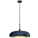 Lincoln 45cm Pendant Lamp Stylish Hand Made Scandi Style Lamp With A Golden Finish To The Shade Interior 1xe27 | 45cm | Navy Blue