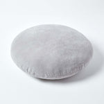 Luxury Velvet Round Cushion | 40cm x 40cm | Light Grey