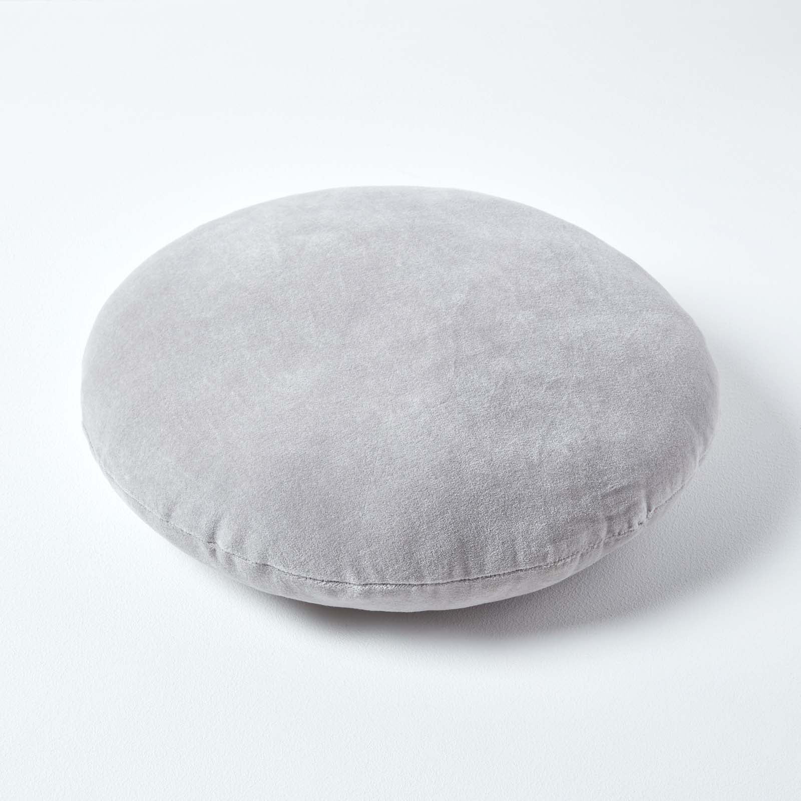Luxury Velvet Round Cushion | 40cm x 40cm | Light Grey
