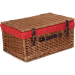 Wicker Double Steamed 51cm Picnic Basket | Red