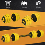 2 In 1 Barbell & Dumbbell Set | 25kg | Yellow