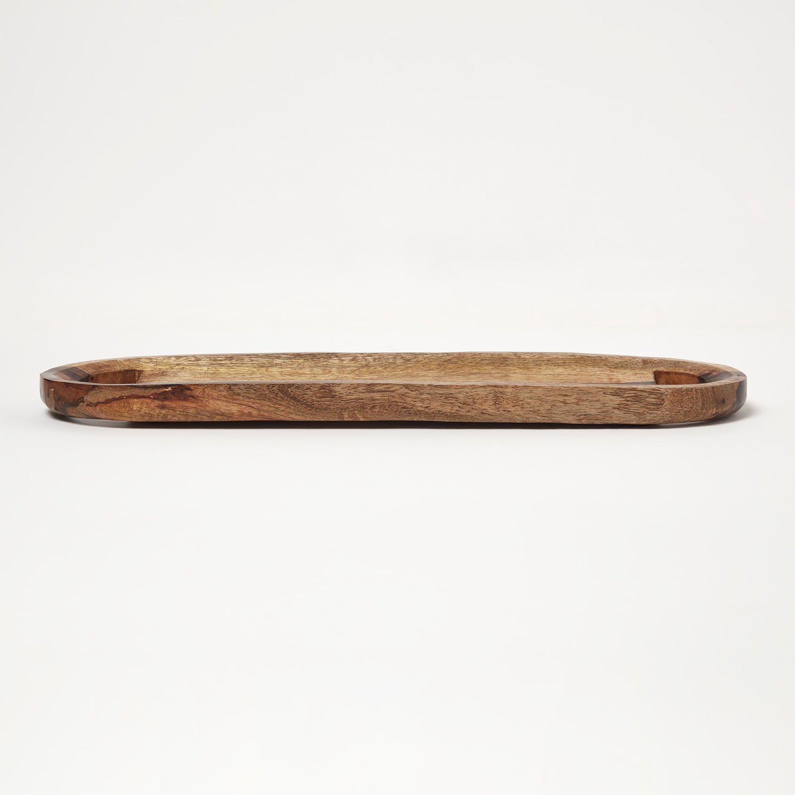 HOMESCAPES Long Mango Wood Serving Tray & Board