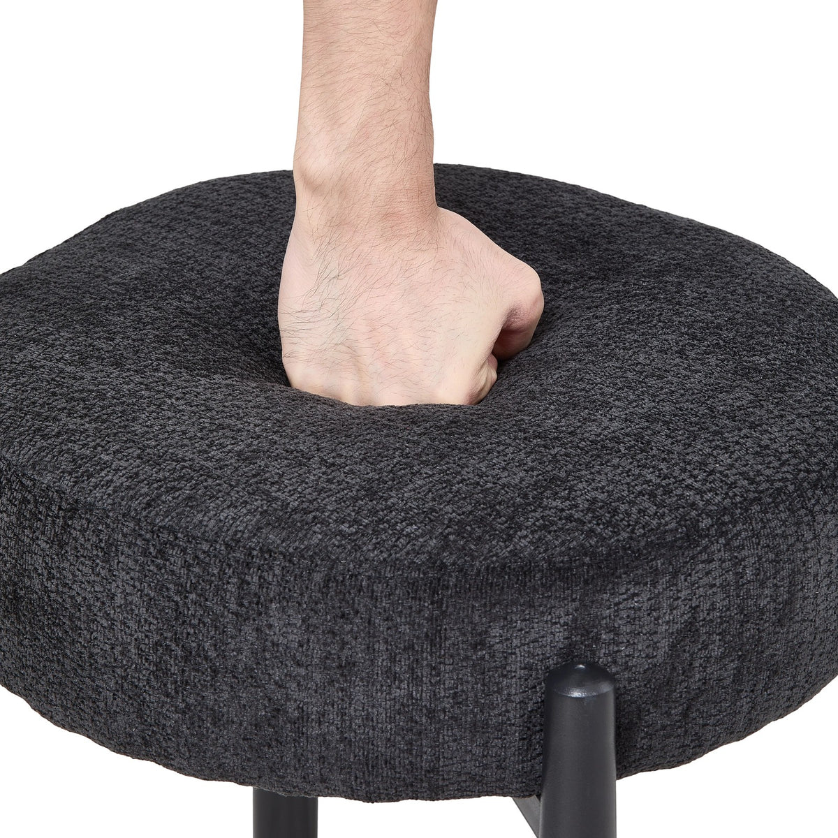 Breeins Set Of 2 Modern Chenille Bar Stool With Footrest