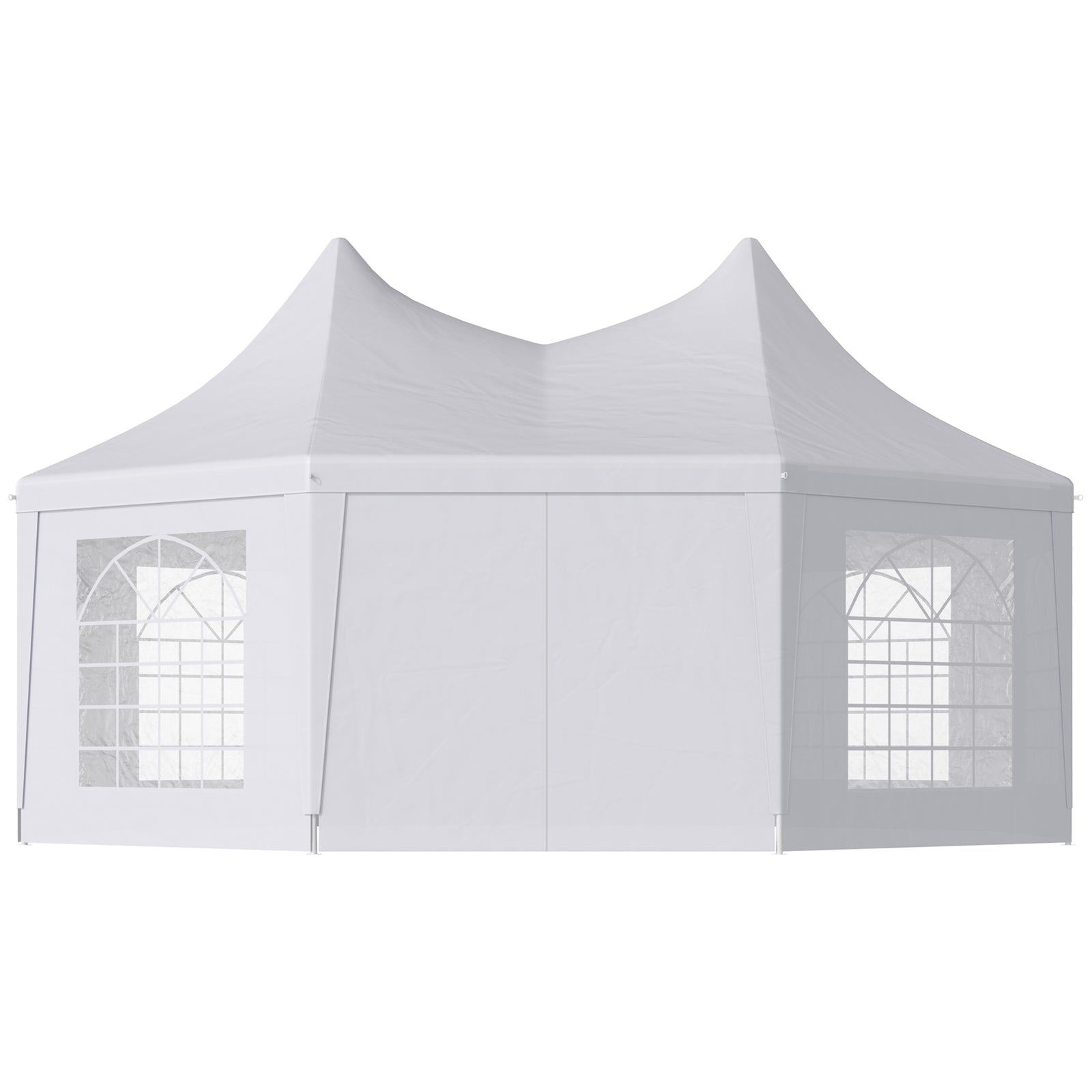6.8x5m Octagonal Marquee Gazebo, Wedding Party Tent, White