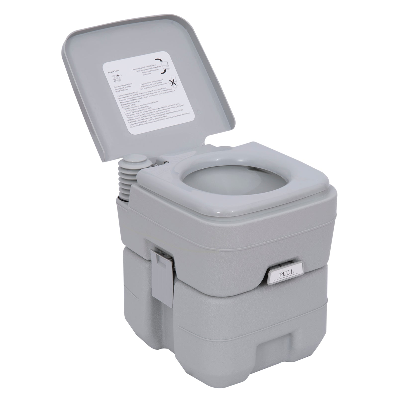 20l Mobile Camping Toilet With Handle - Grey | Gray