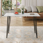 120cm W X 70cm D X 75.5cm H Modern Dining Table With Mdf Tabletop & Metal Legs