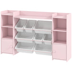 AIYAPLAY Kids Toy Storage Organiser With 8 Removable Storage Bins, Pink