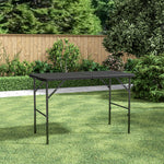 Rectangular Rattan Plastic Folding Table Black/brown | One Size | Black