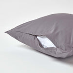 Continental Egyptian Cotton Pillowcase 200 Tc | 40cm x 40cm | Dark Grey