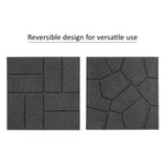 Reversable Garden Stepping Stones Decking Paver 40x40cm | Set of 6 | Dark Grey