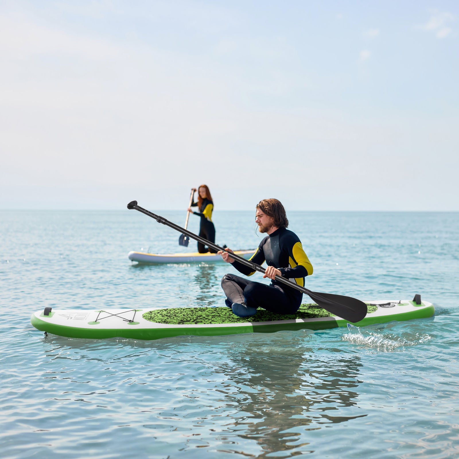 Inflatable Paddle Board, 10' X 30", Non-slip, 3 Fins | Green