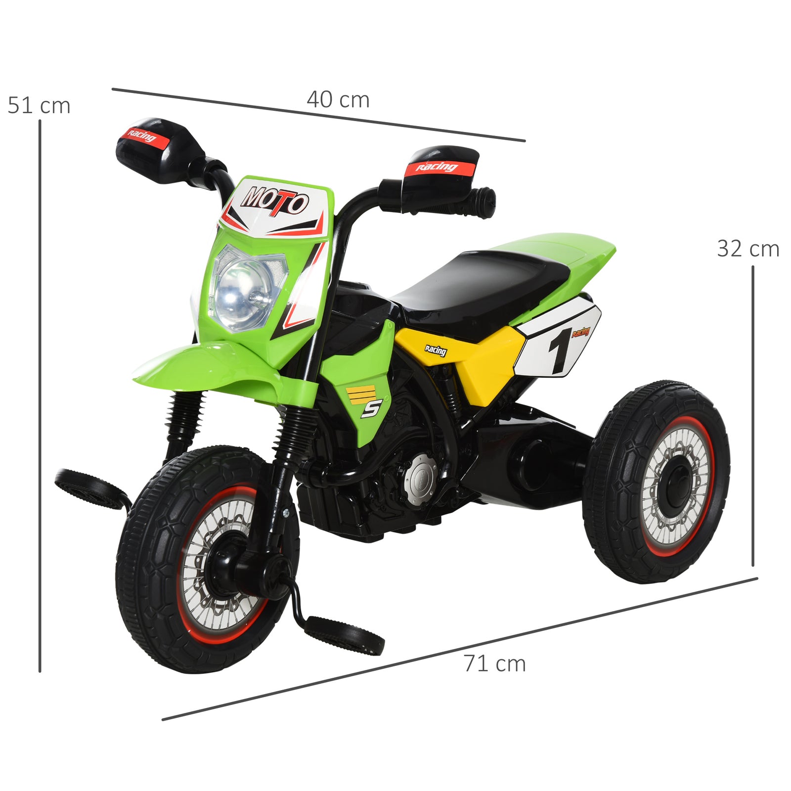 Toddler Pedal Tricycle Ride-on Learning Music Lights 18-36 Months | Green