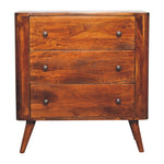 Solid Wood Bera Chest, 3 Drawers, Light Brown