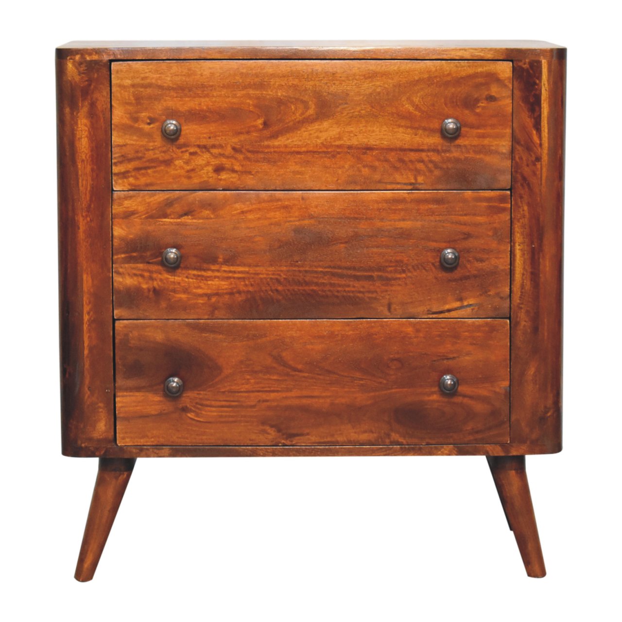 Solid Wood Bera Chest, 3 Drawers, Light Brown
