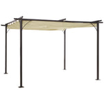 3.5x3.5m Pergola Metal Gazebo Backyard Porch Awning Canopy | Beige